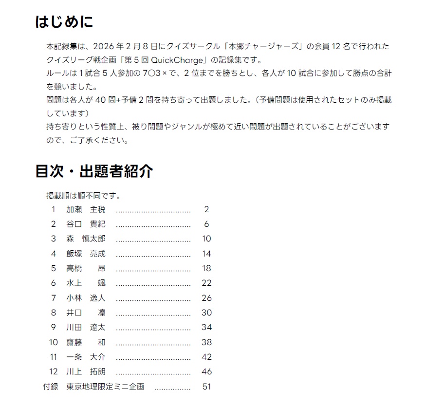 第5回QuickCharge記録集