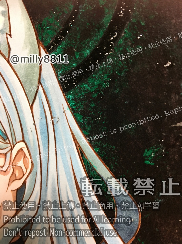 同人手描きイラスト原画(中色紙)『ブルーアーカイブ』(ブルアカ) シロコ*テラー blue archive