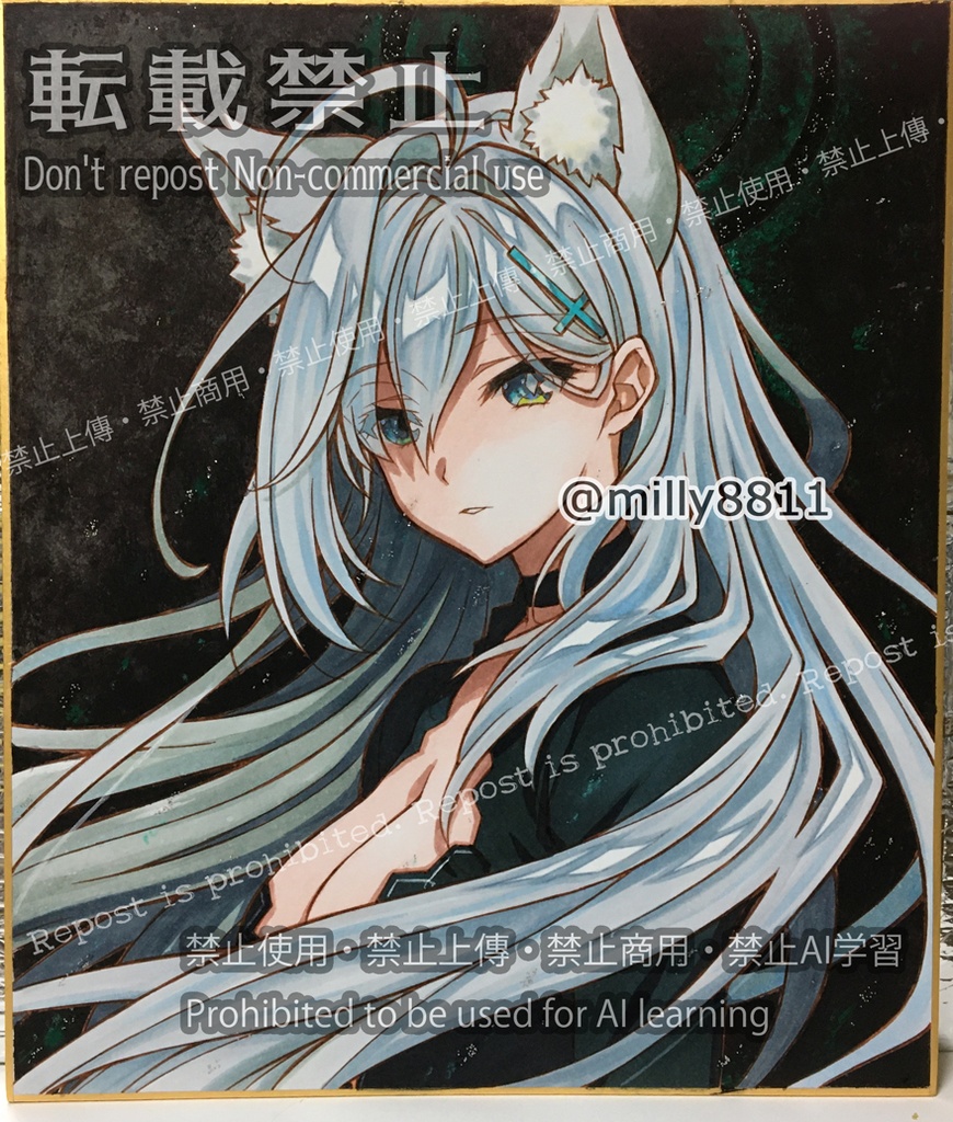 同人手描きイラスト原画(中色紙)『ブルーアーカイブ』(ブルアカ) シロコ*テラー blue archive