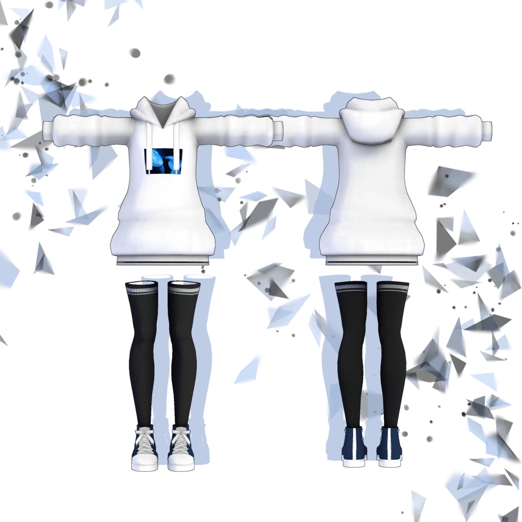 【スキニング済衣装】パーカーワンピ