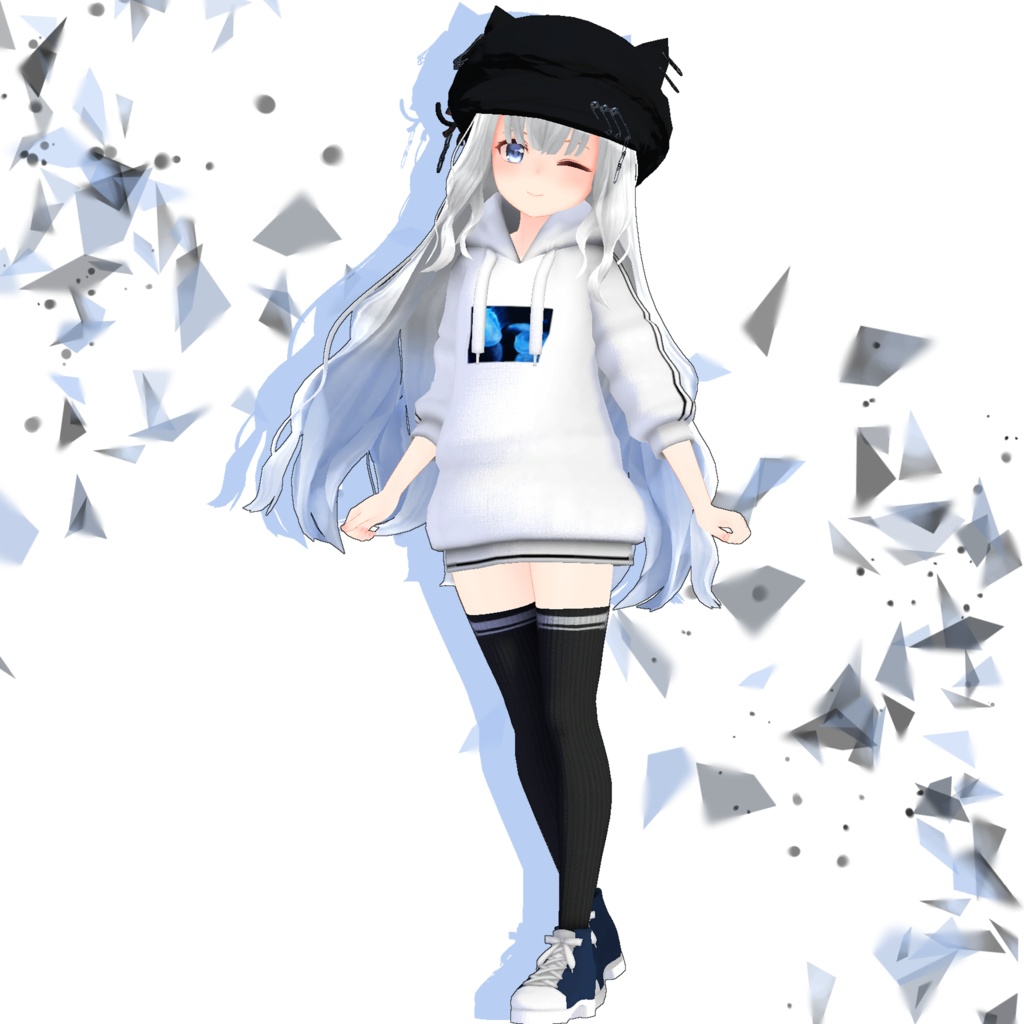 【スキニング済衣装】パーカーワンピ