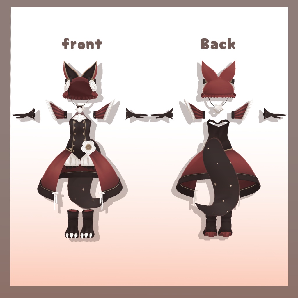 【スキニング済衣装】いたずらおおかみコスチューム