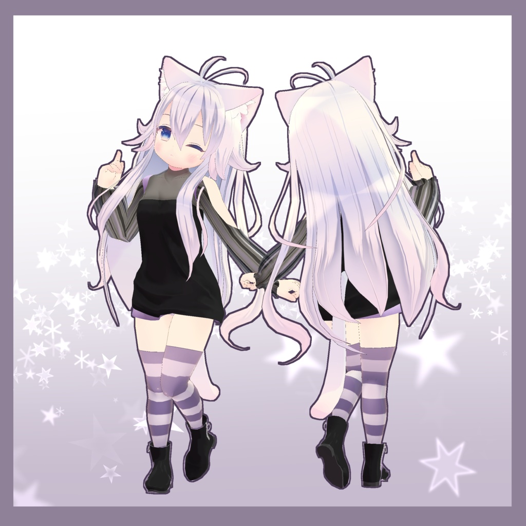 【スキニング済み衣装】けだるげニットパーカー