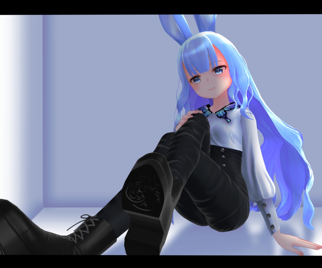 【スキニング済衣装】バタフライシャツコーデ