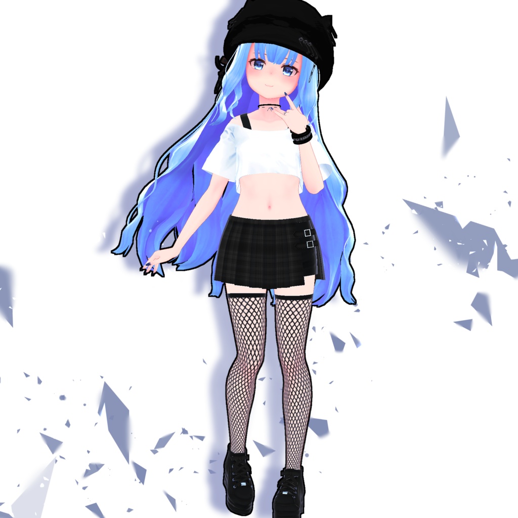 【スキニング済衣装】Tシャツパンクコーデ