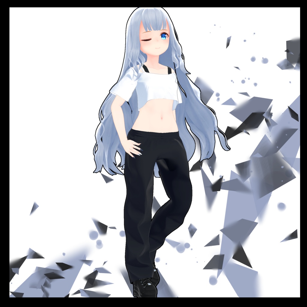 【スキニング済衣装】ワイドパンツ