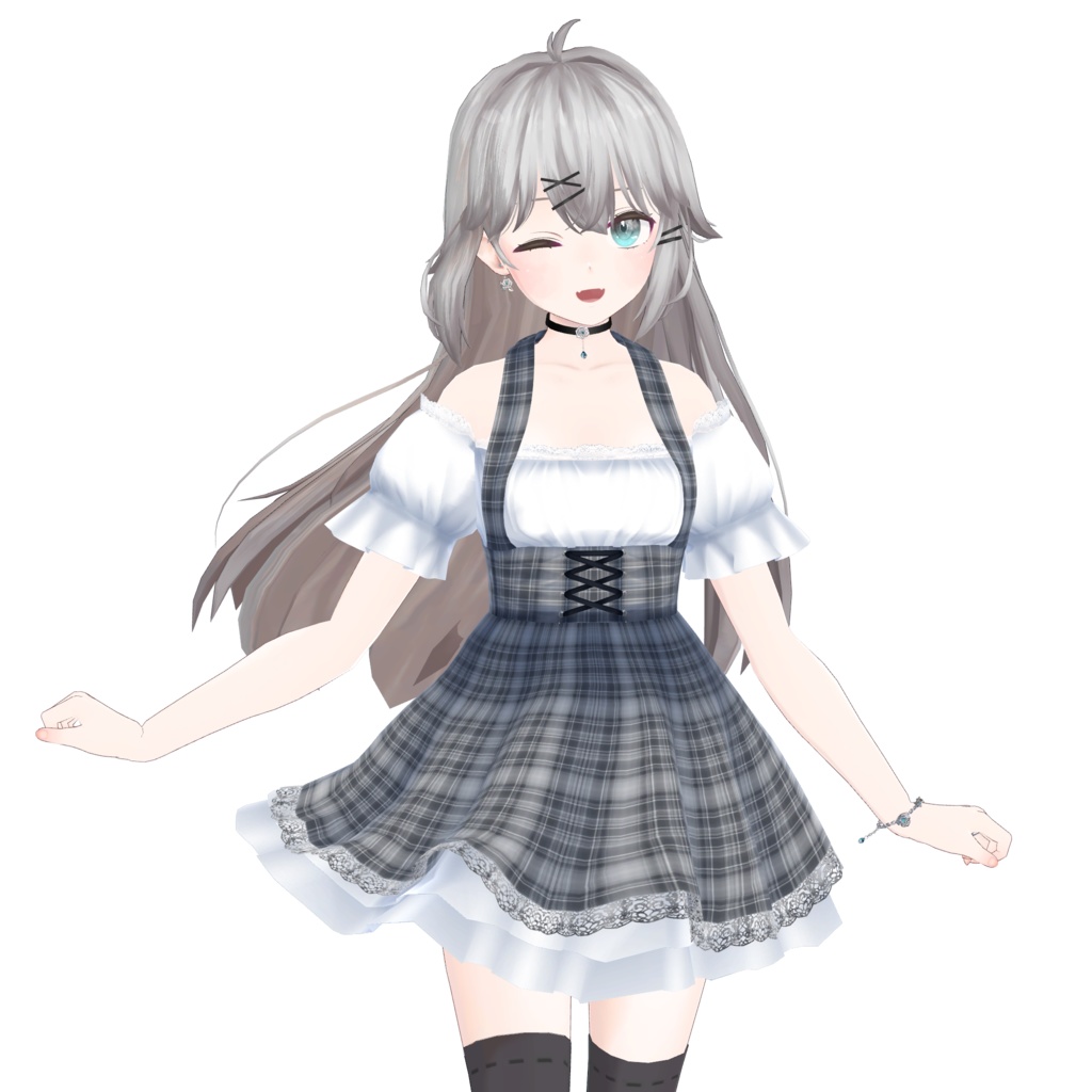 【スキニング済衣装】オフショルメイド服