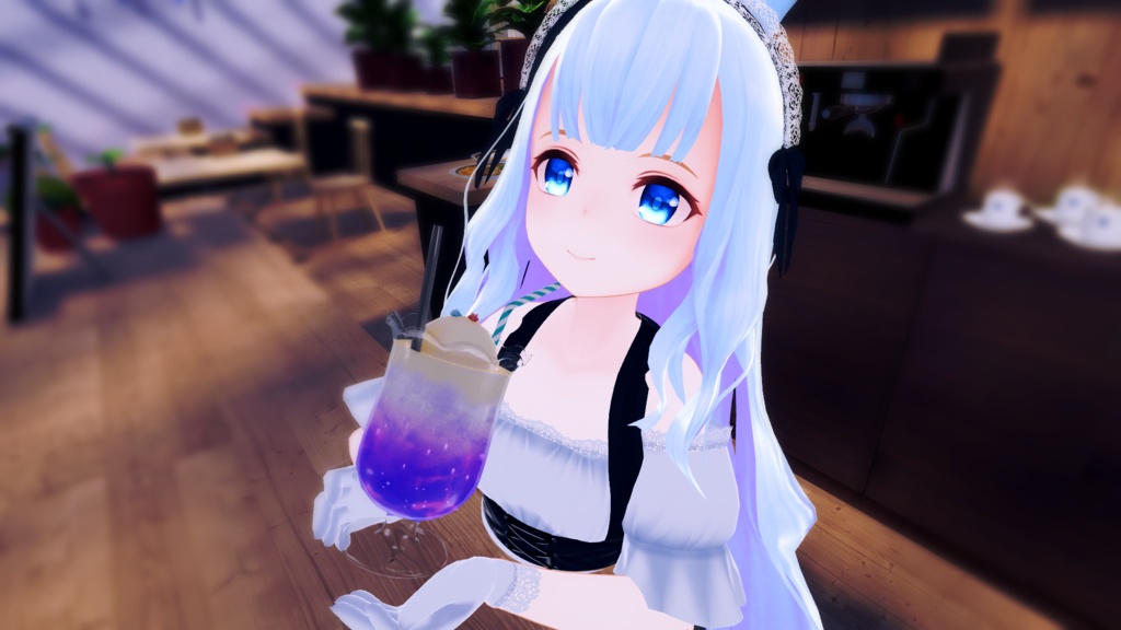 【スキニング済衣装】オフショルメイド服