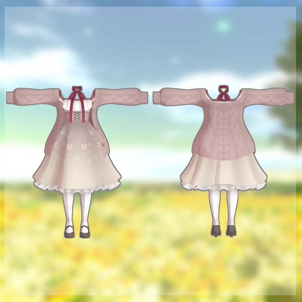 【スキニング済み衣装】秋服-flower-