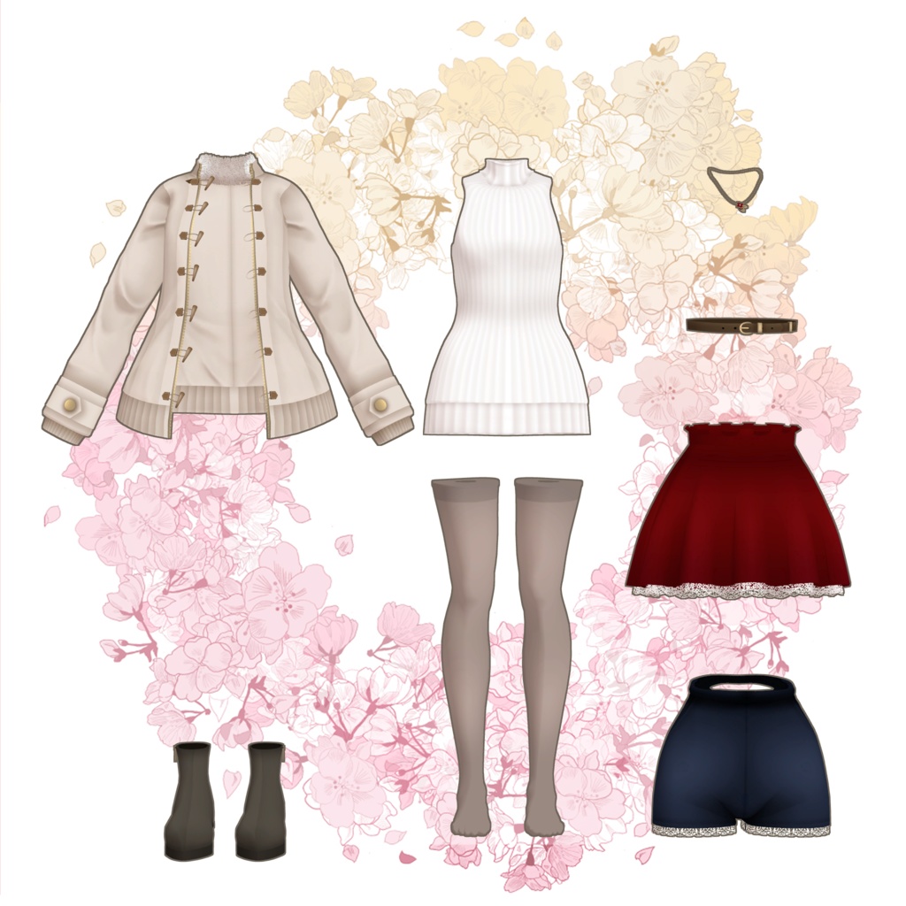 【スキニング済み衣装】クリスマスコーデ