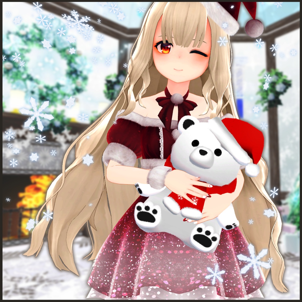 【スキニング済み衣装】オフショルサンタ服