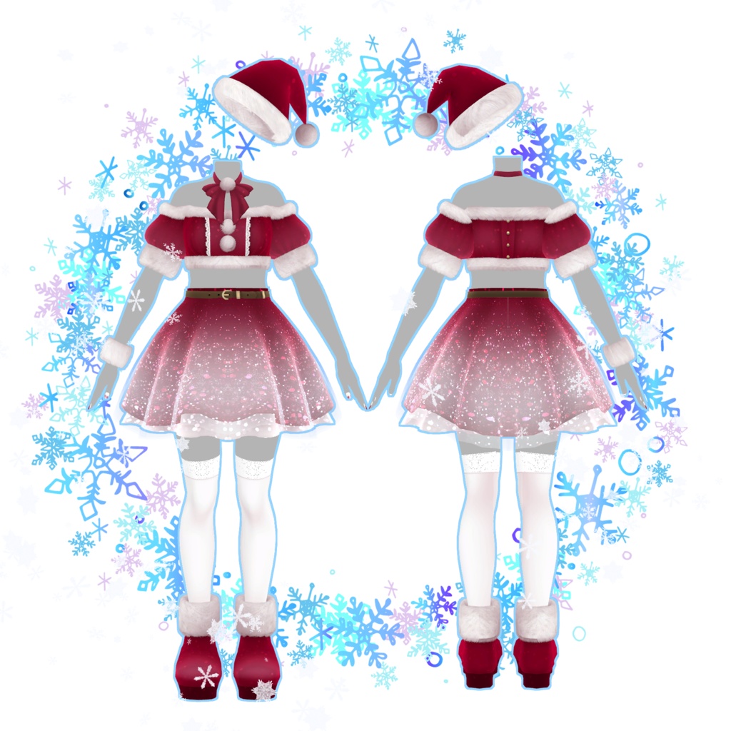 【スキニング済み衣装】オフショルサンタ服