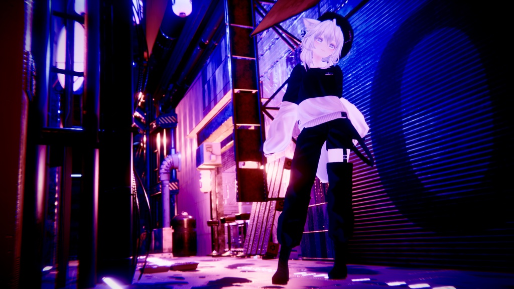 【スキニング済み衣装】バイカラーコーデ