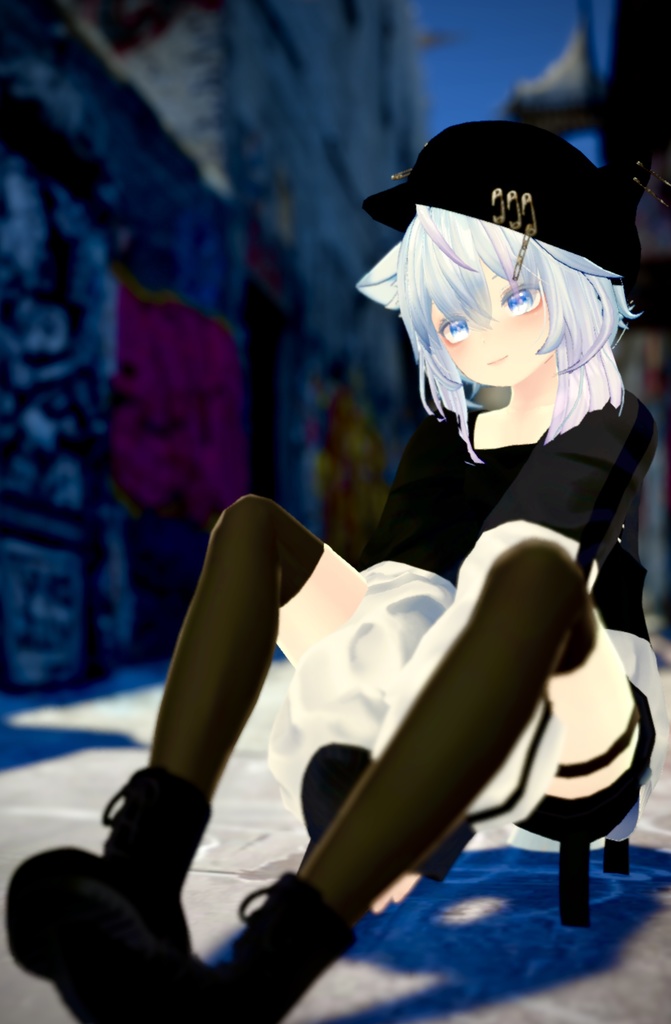 【スキニング済み衣装】バイカラーコーデ