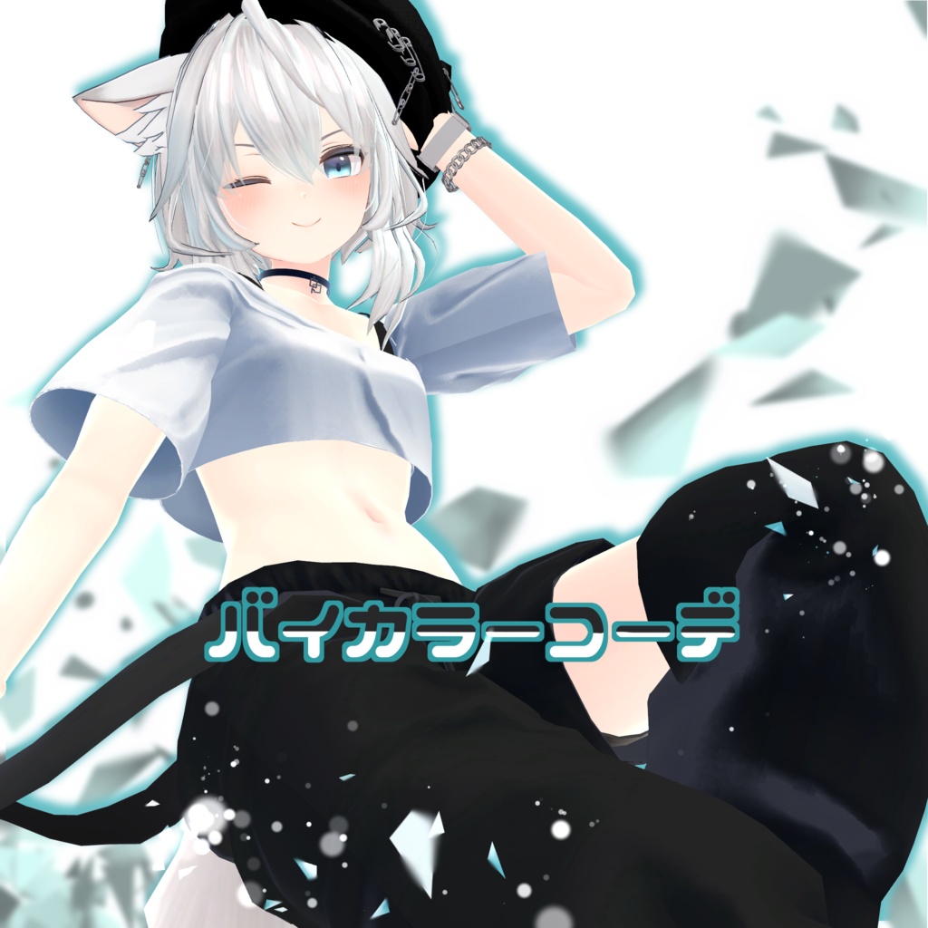 【スキニング済み衣装】バイカラーコーデ