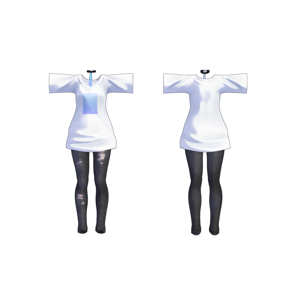 【スキニング済み衣装】ロンTとスキニーパンツ