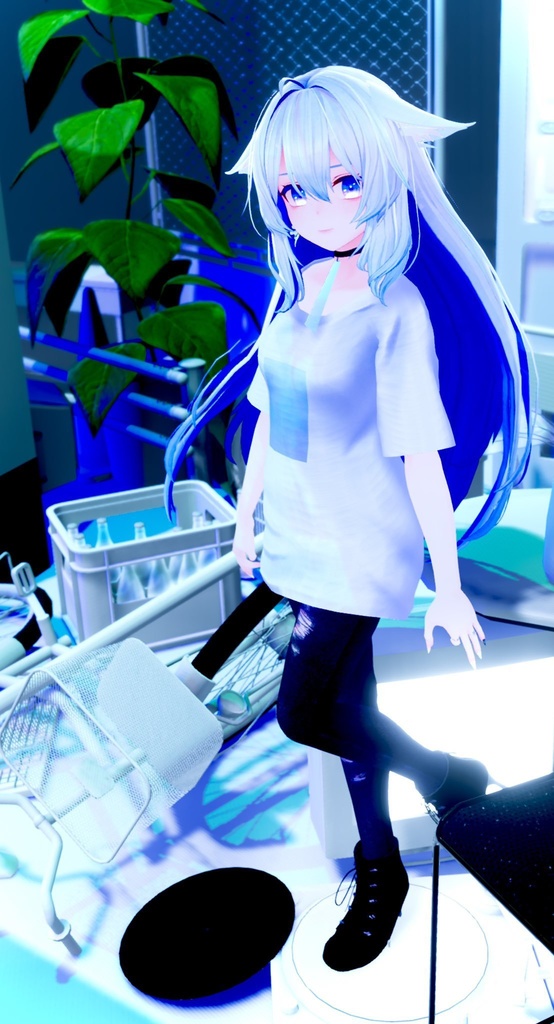 【スキニング済み衣装】ロンTとスキニーパンツ