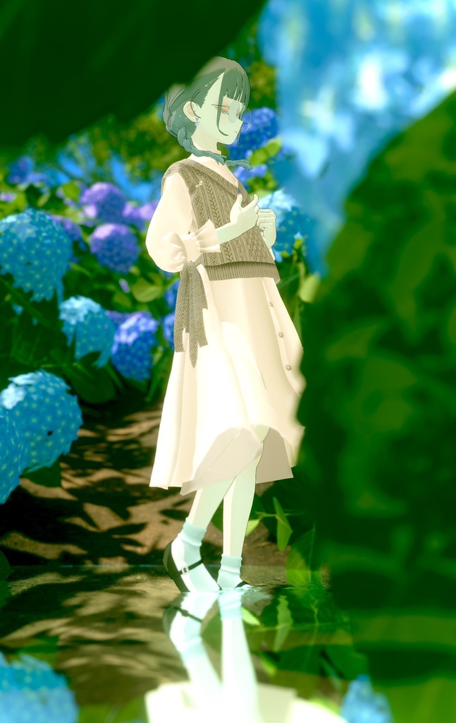 【スキニング済み衣装】ニットベストワンピ