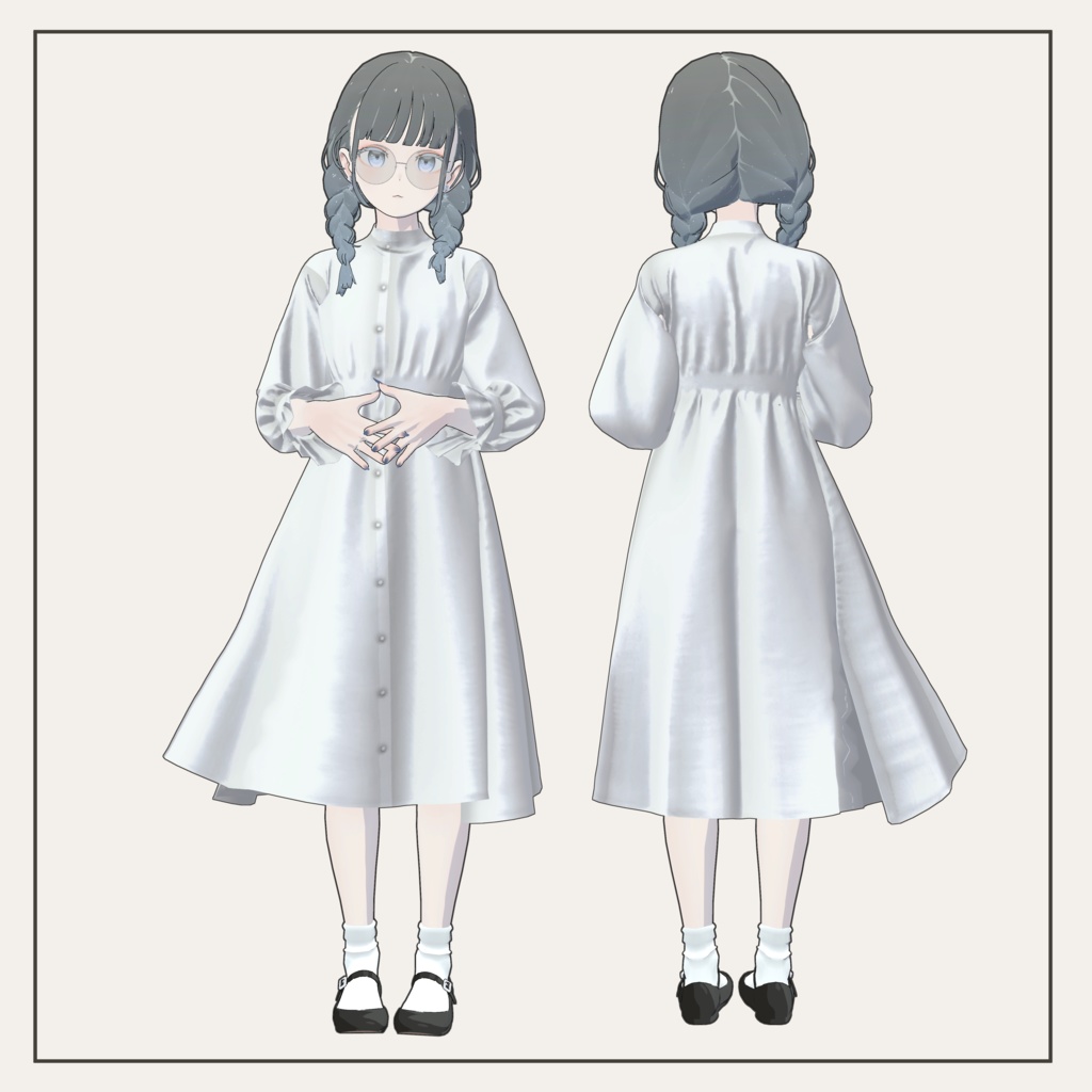 【スキニング済み衣装】ニットベストワンピ