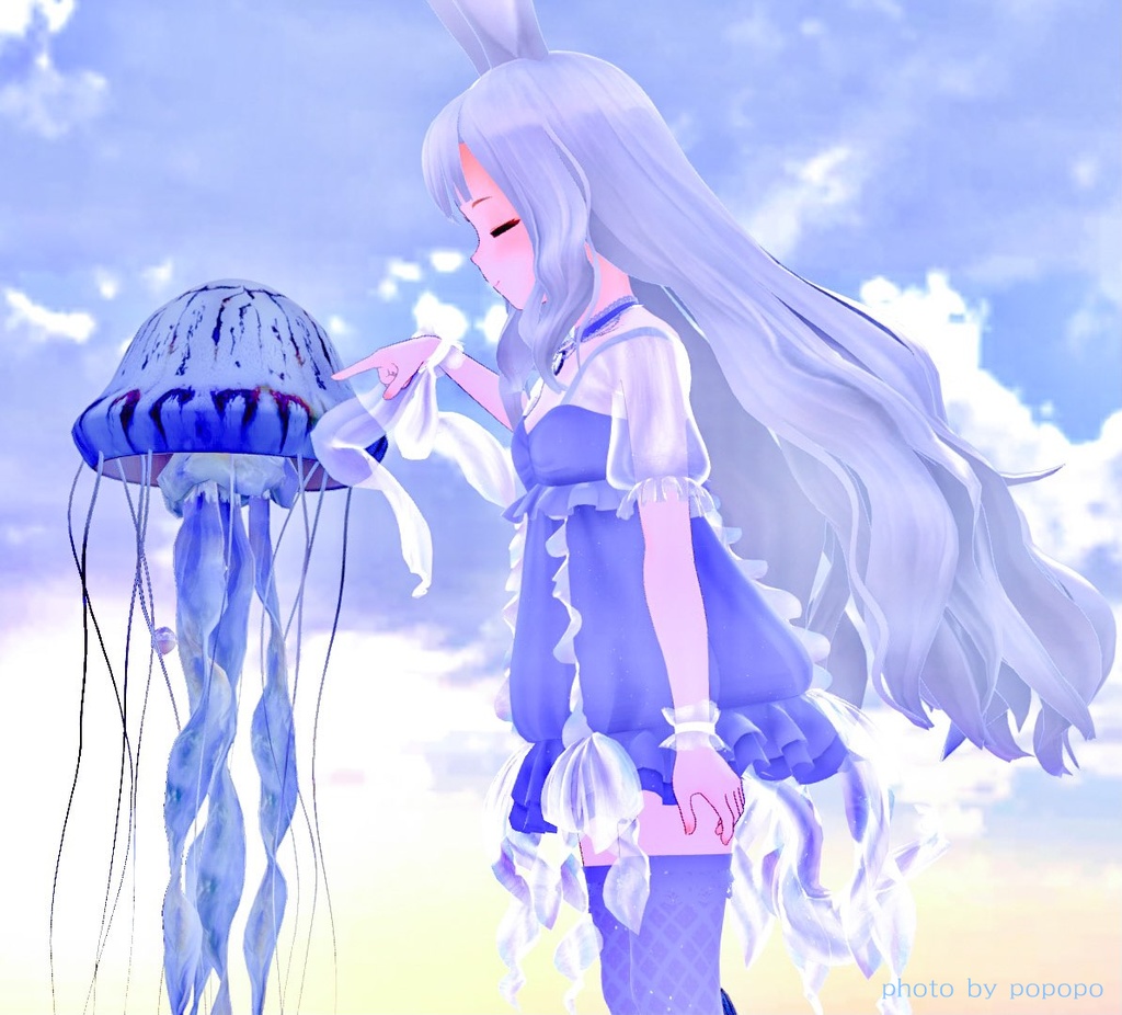 【スキニング済み衣装】くらげドレス