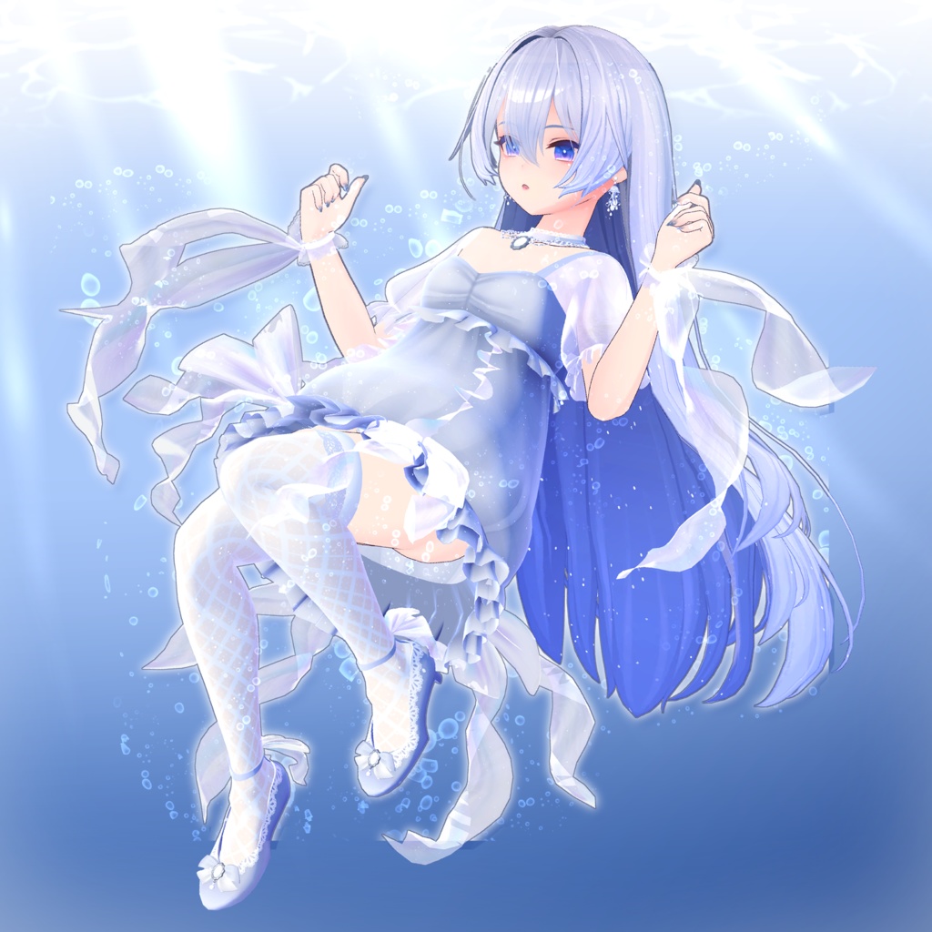 【スキニング済み衣装】くらげドレス