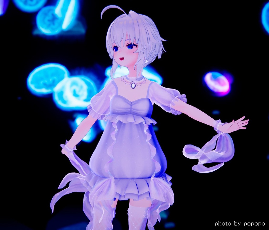 【スキニング済み衣装】くらげドレス