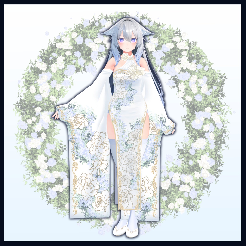 【スキニング済衣装】クチナシチャイナ服