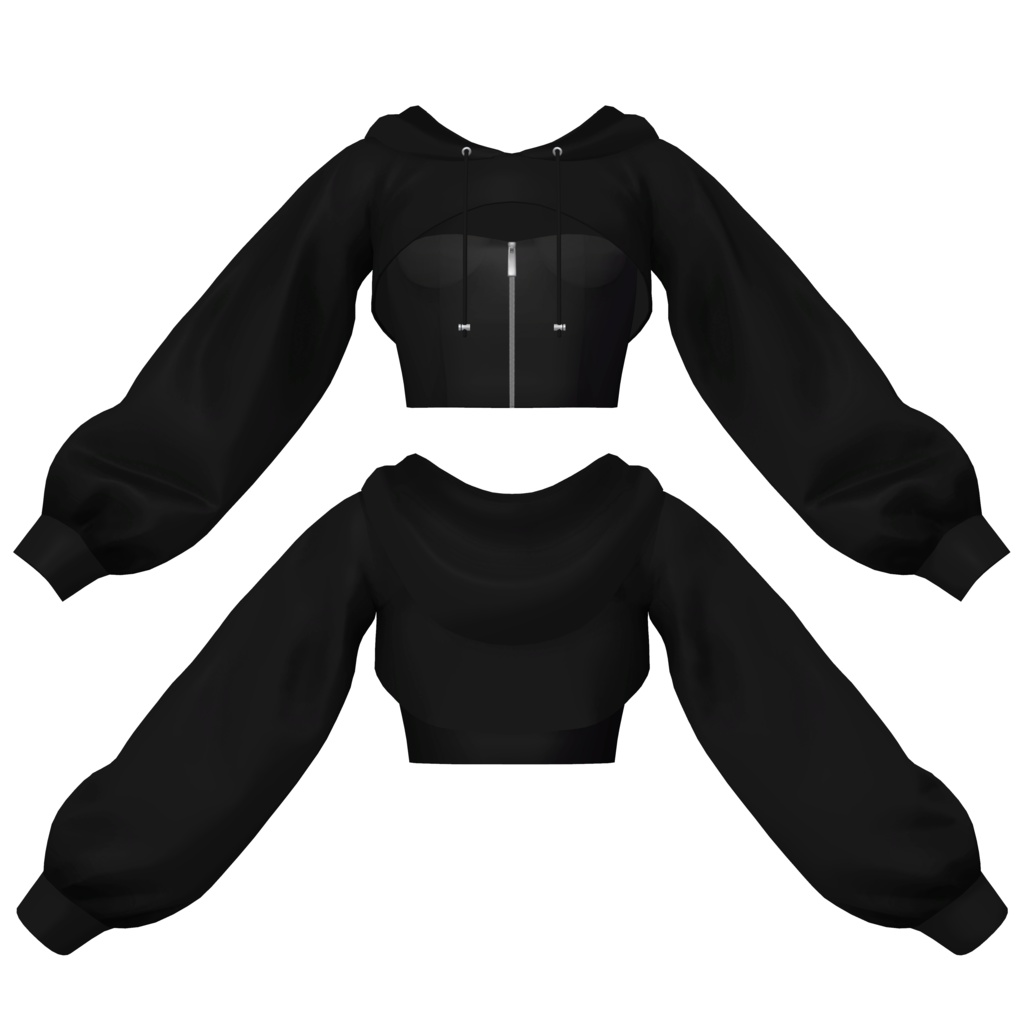 【スキニング済衣装】ショートパーカー