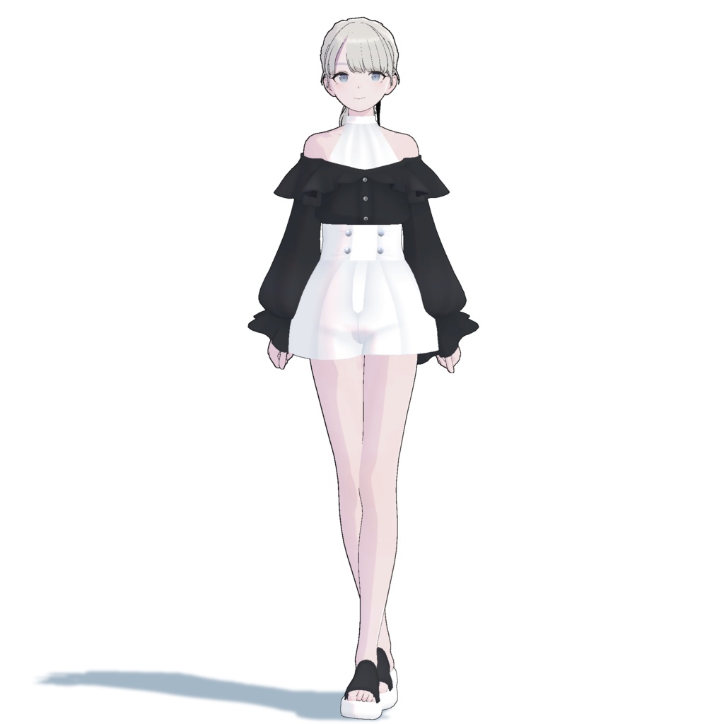 【スキニング済衣装】バックリボンサマーコーデ