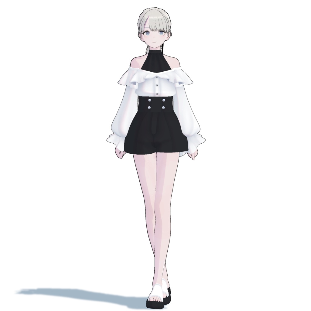 【スキニング済衣装】バックリボンサマーコーデ