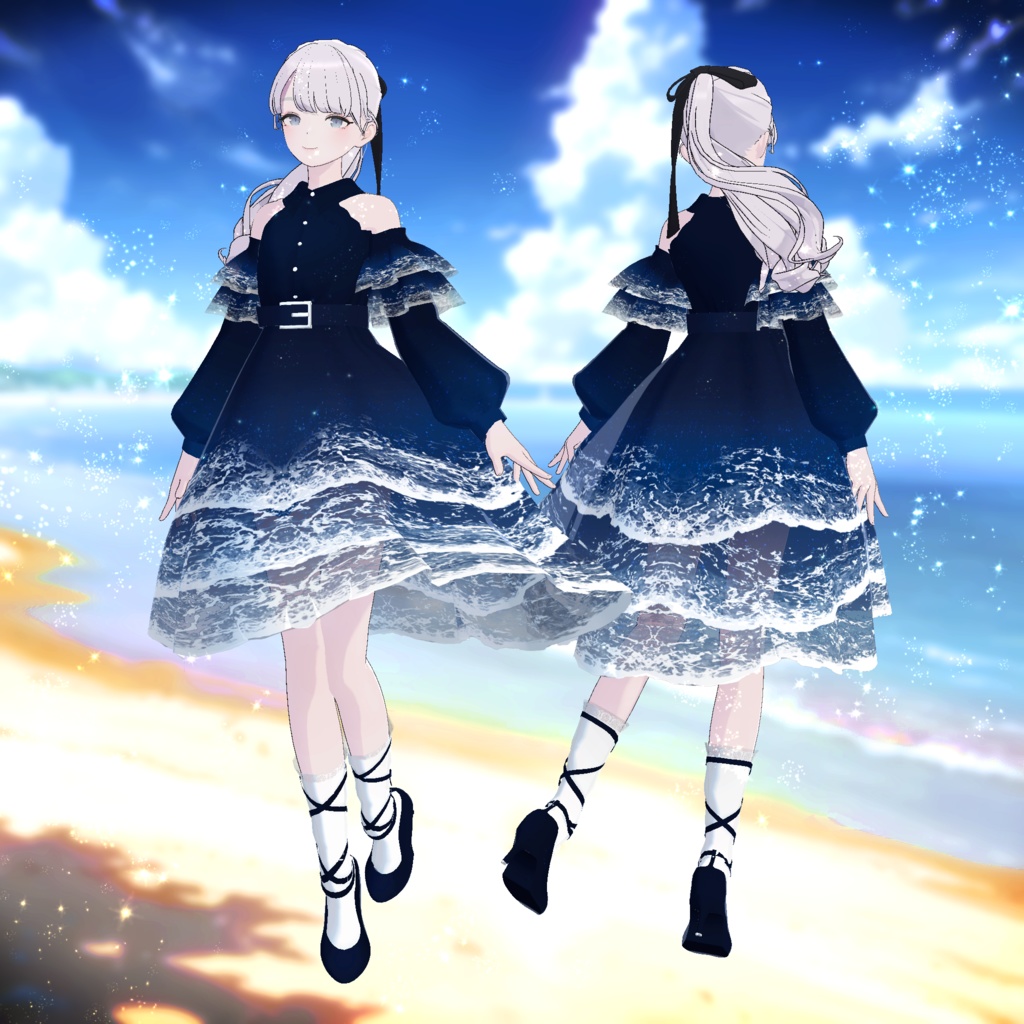 【スキニング済衣装】さざなみワンピース