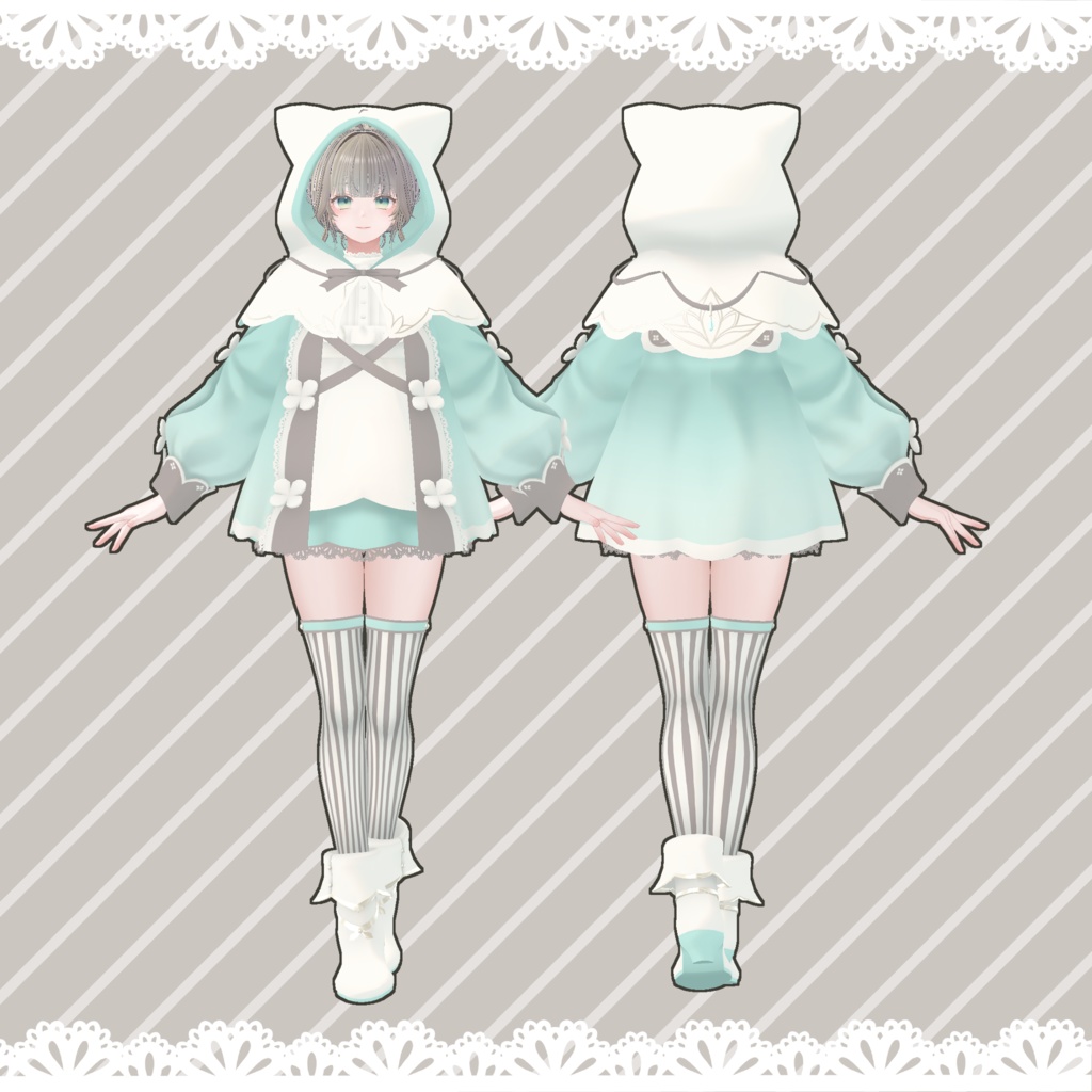 【スキニング済衣装】バレンタインワンピース