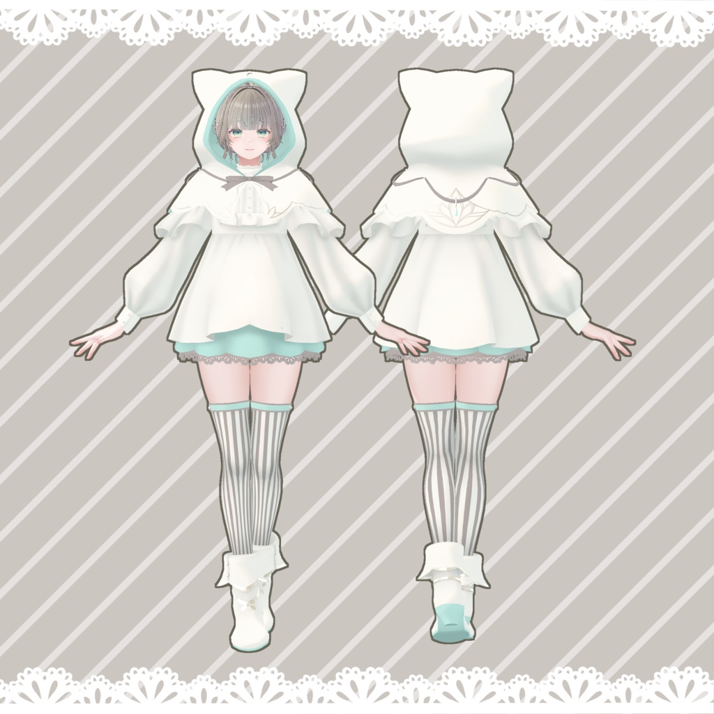 【スキニング済衣装】バレンタインワンピース