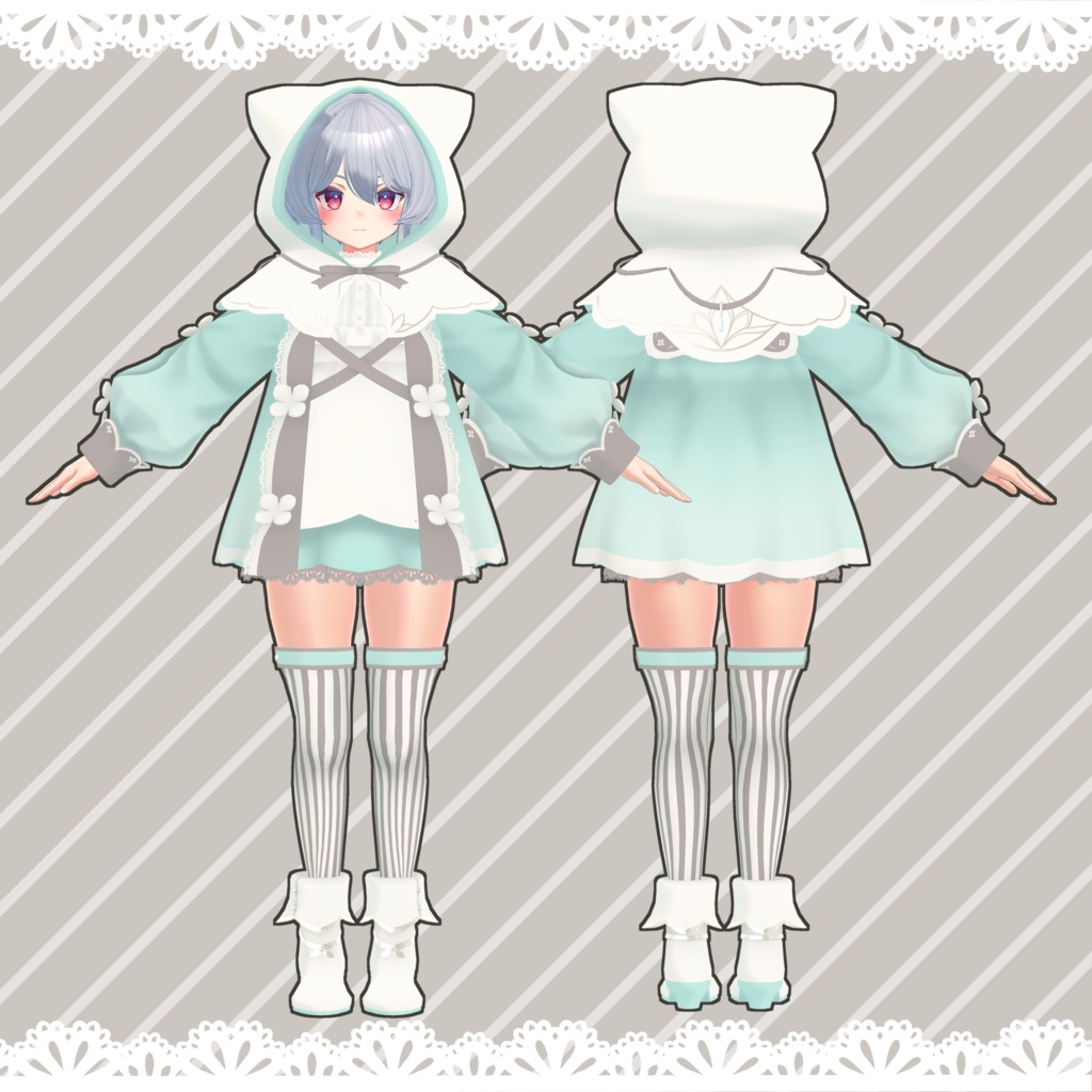 【スキニング済衣装】バレンタインワンピース