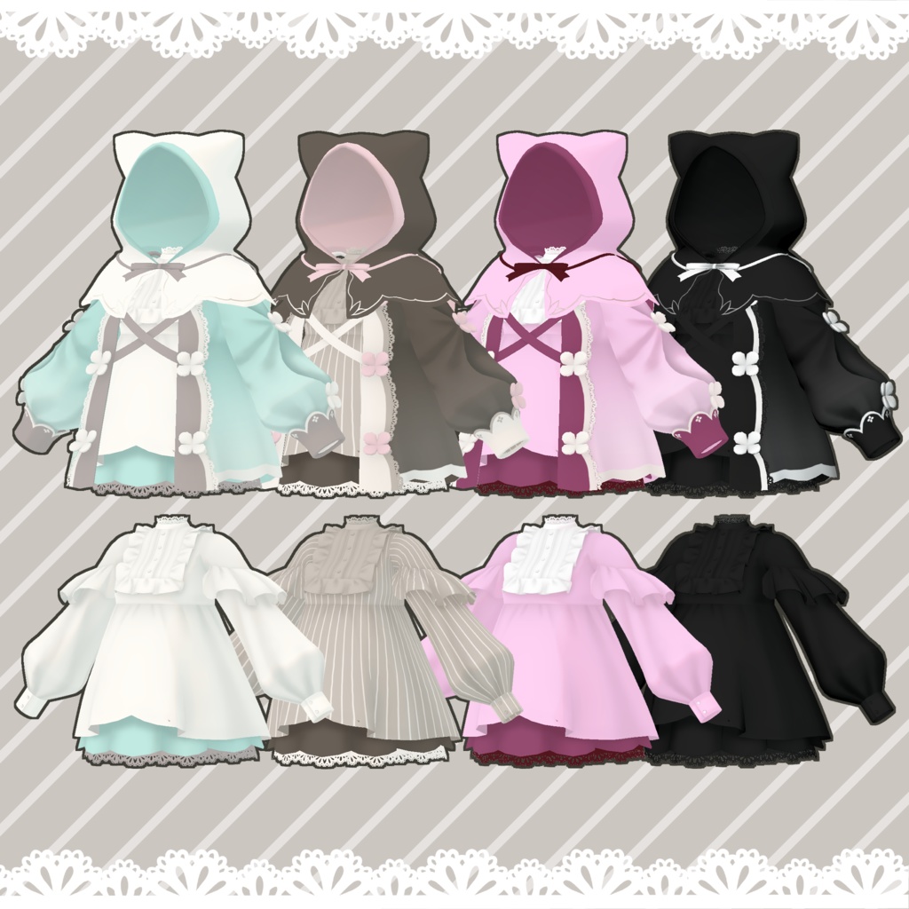 【スキニング済衣装】バレンタインワンピース