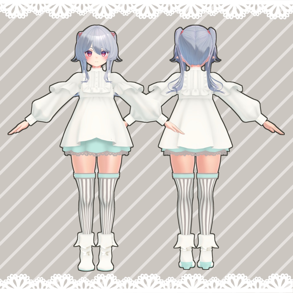 【スキニング済衣装】バレンタインワンピース