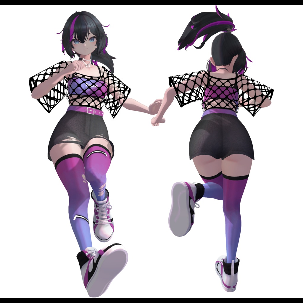 【スキニング済衣装】メッシュカジュアルコーデ