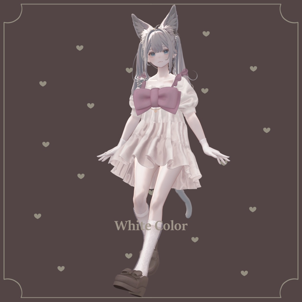 【スキニング済衣装】リボンワンピース