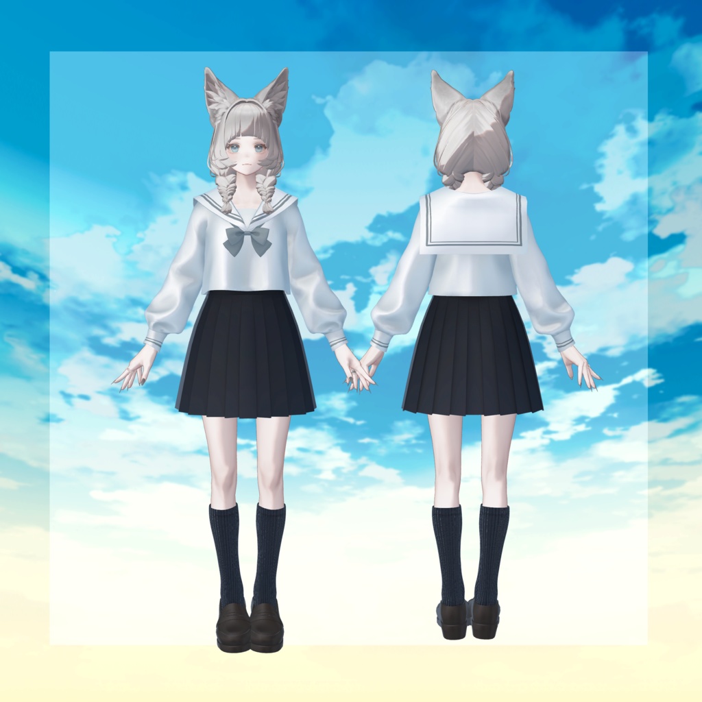 【スキニング済衣装】セーラー服