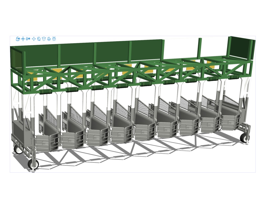 【クリスタ用/cs3o形式】発馬機/発バ機 ※競馬のスターティングゲート【3D素材】