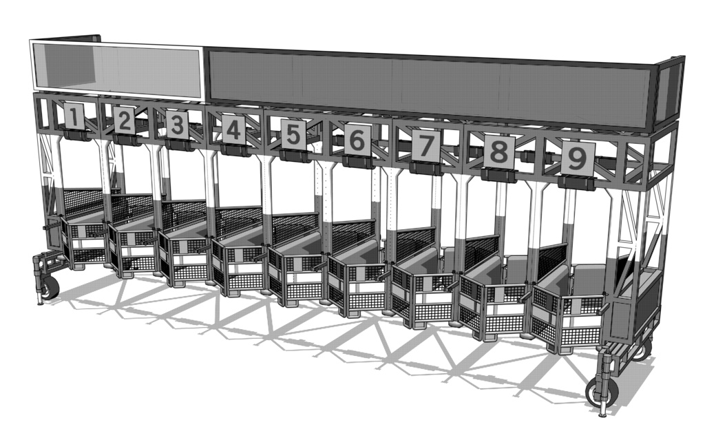 クリスタ用 Cs3o形式 発馬機 発バ機 競馬のスターティングゲート ３d素材 Happalog Booth