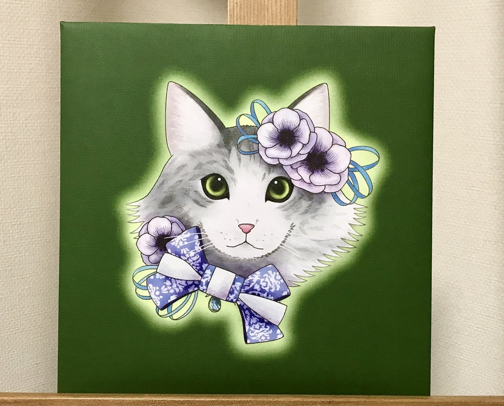 【複製原画】正方形 ねこ