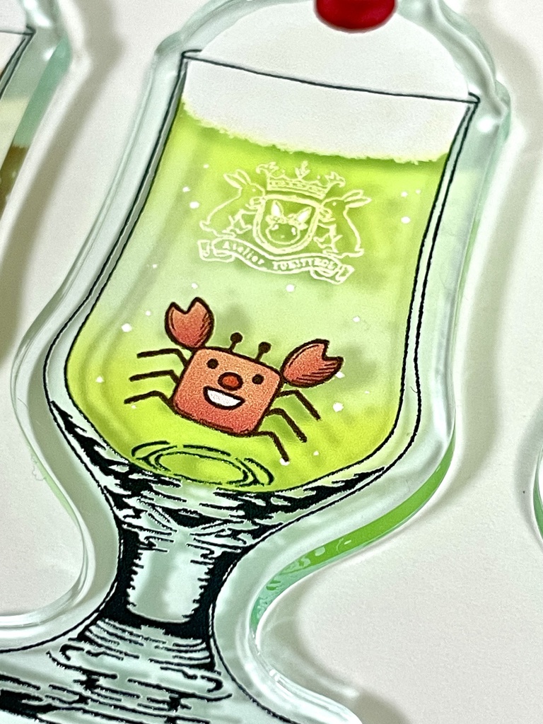 クリームソーダ ガラス風キーホルダー(カニさん)