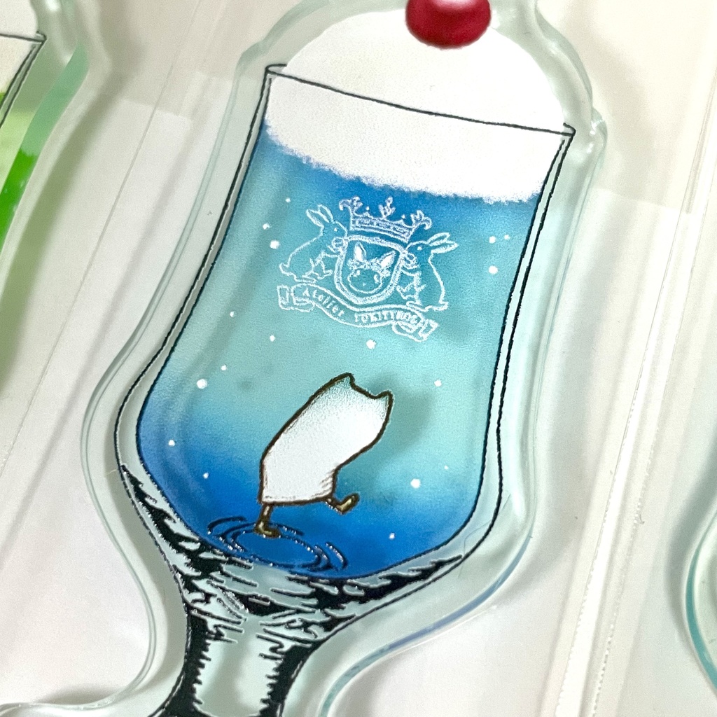 クリームソーダ ガラス風キーホルダー(おしまる)