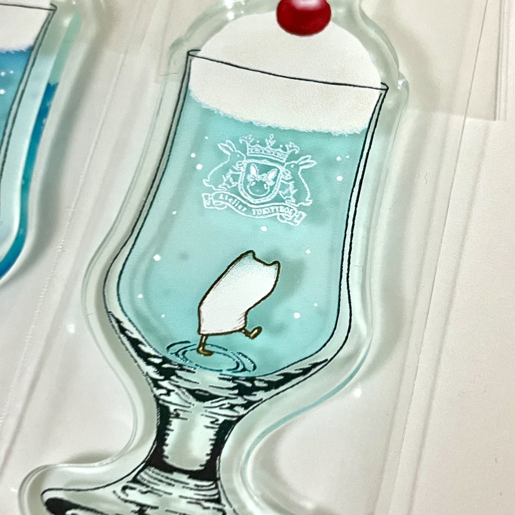 クリームソーダ ガラス風キーホルダー(おしまる)