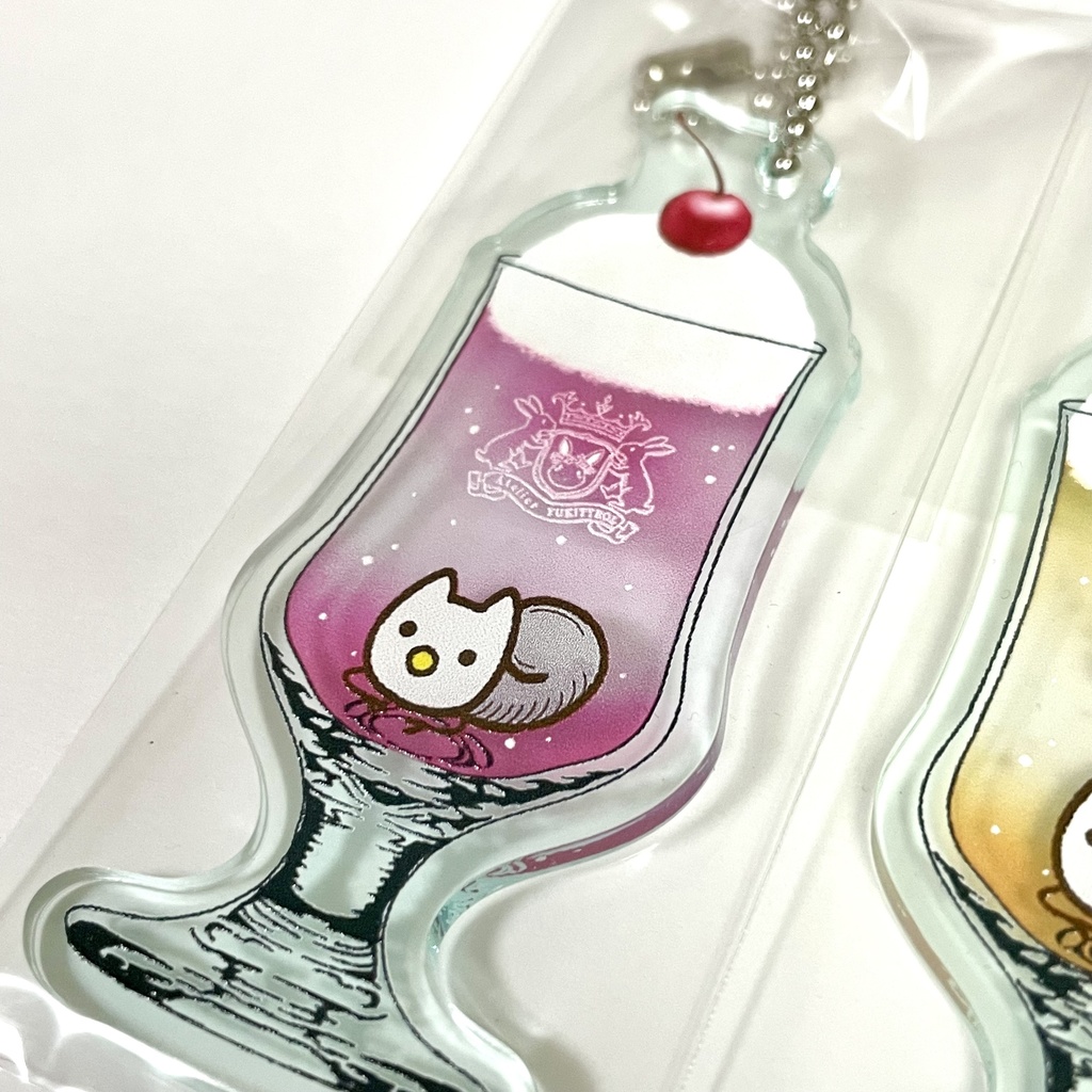 クリームソーダ ガラス風キーホルダー( \ねこ/ )