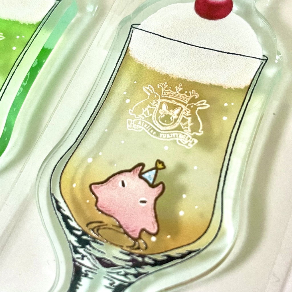 クリームソーダ ガラス風キーホルダー(めんだこ おめめキッ)