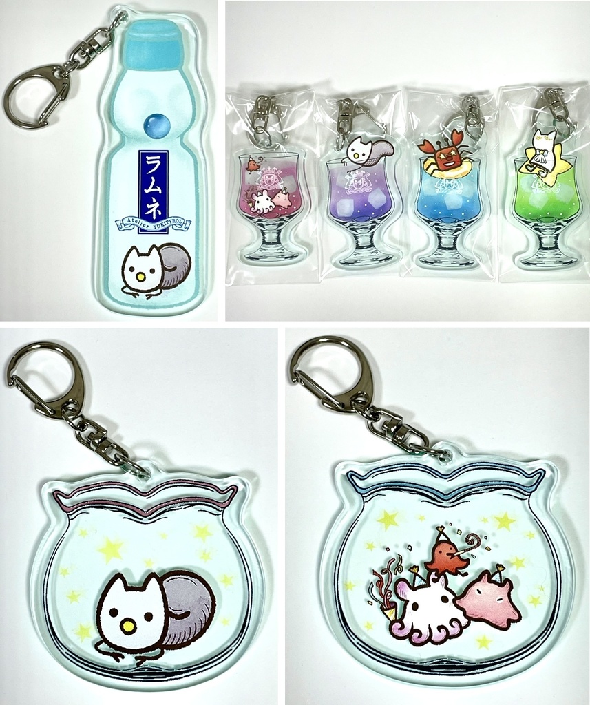 復刻 ガラス風アクリルキーホルダー(ナスカン)