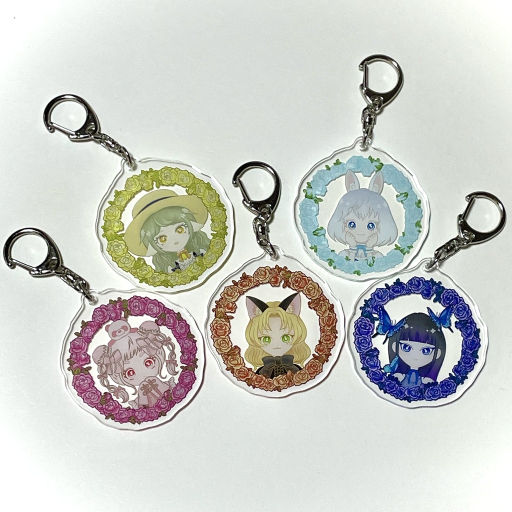 お花のリース アクリルキーホルダー(5.5cmサイズ)