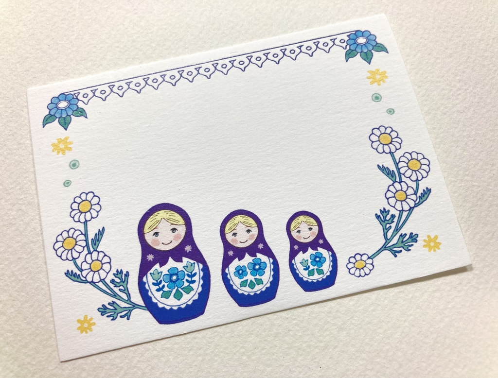 カード全部セット(バースデーカード1枚、メッセージカード3枚、特典AとB)マトリョーシカ柄
